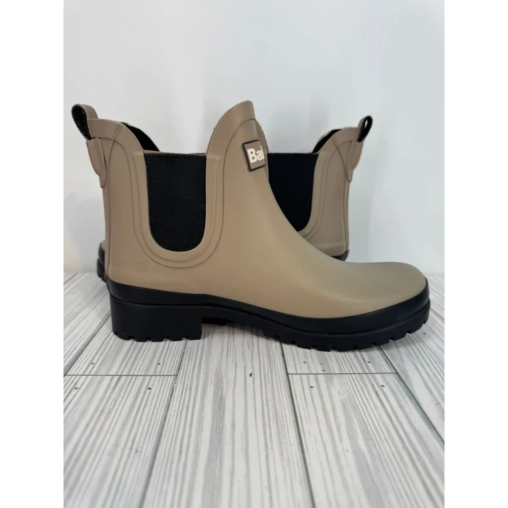 Barbour‎ Mallow Waterproof Chelsea Rainboots Lt Trench Black Women's Size 5